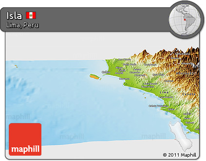 Political Panoramic Map of Isla, physical outside