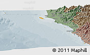 Political Panoramic Map of Isla, semi-desaturated
