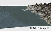 Satellite Panoramic Map of Isla, darken, semi-desaturated