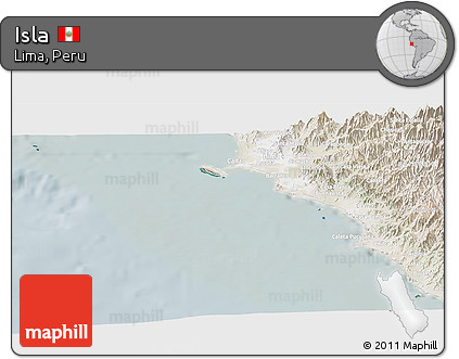 Satellite Panoramic Map of Isla, lighten