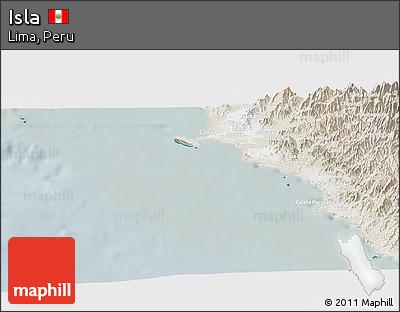 Satellite Panoramic Map of Isla, lighten