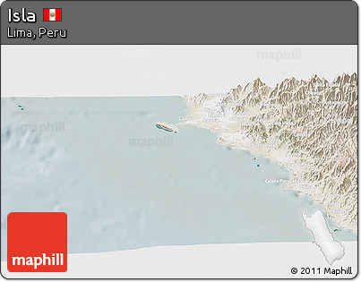 Satellite Panoramic Map of Isla, lighten