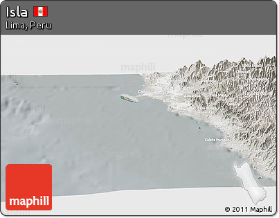 Satellite Panoramic Map of Isla, lighten, semi-desaturated