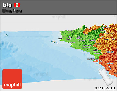 Satellite Panoramic Map of Isla, political outside
