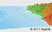 Satellite Panoramic Map of Isla, political outside
