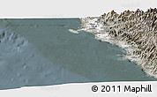 Satellite Panoramic Map of Isla, semi-desaturated