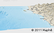 Satellite Panoramic Map of Isla, shaded relief outside