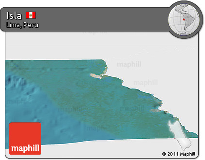 Satellite Panoramic Map of Isla, single color outside