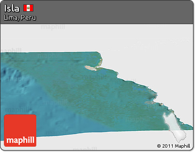 Satellite Panoramic Map of Isla, single color outside