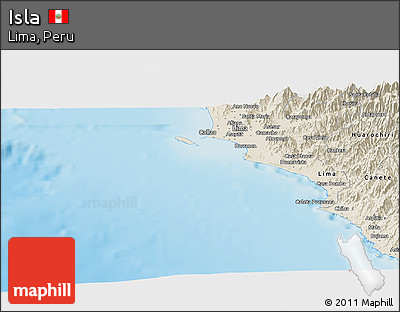 Shaded Relief Panoramic Map of Isla