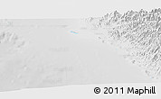 Shaded Relief Panoramic Map of Isla, lighten, desaturated
