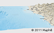 Shaded Relief Panoramic Map of Isla