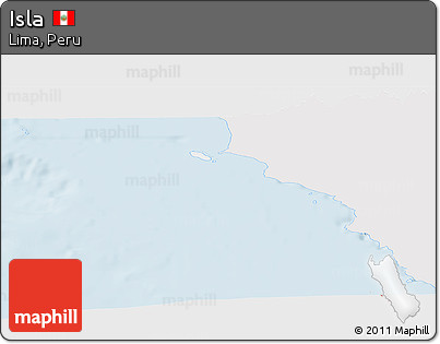 Silver Style Panoramic Map of Isla, single color outside