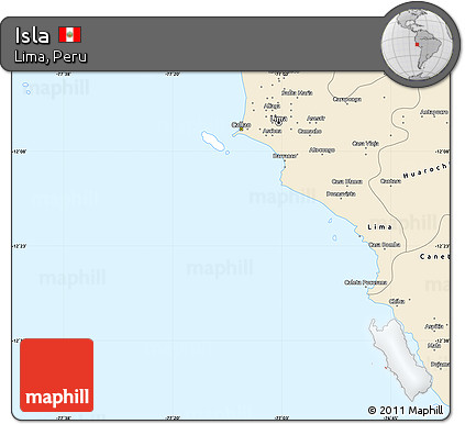 Classic Style Simple Map of Isla