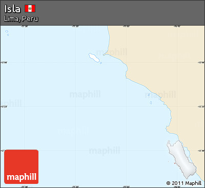 Classic Style Simple Map of Isla, single color outside