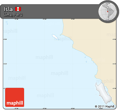 Classic Style Simple Map of Isla, single color outside