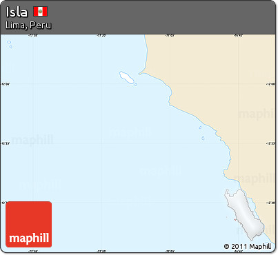 Classic Style Simple Map of Isla, single color outside