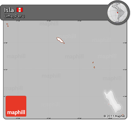 Gray Simple Map of Isla, cropped outside