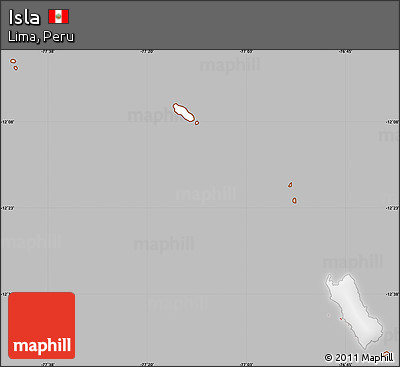 Gray Simple Map of Isla, cropped outside