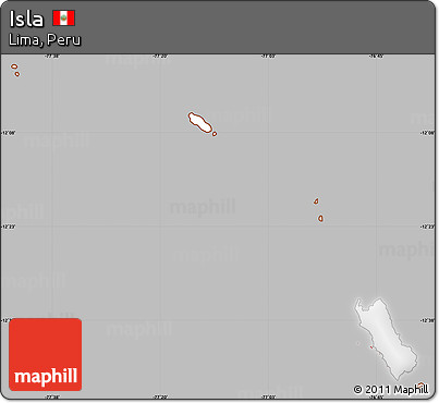 Gray Simple Map of Isla, cropped outside
