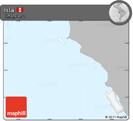 Gray Simple Map of Isla, single color outside
