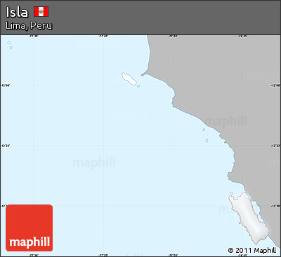 Gray Simple Map of Isla, single color outside