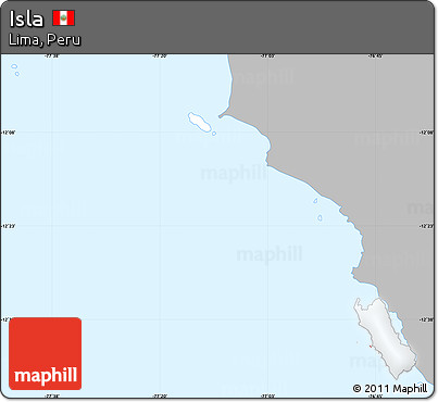 Gray Simple Map of Isla, single color outside