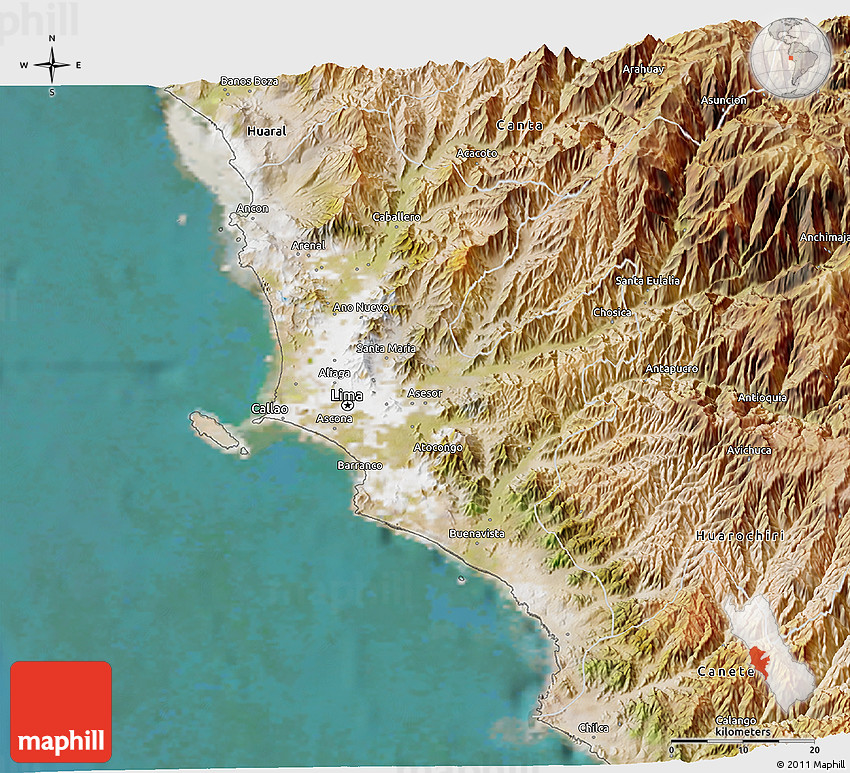 Satellite 3D Map of Lima