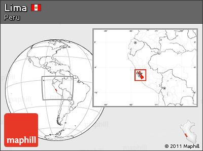 Blank Location Map of Lima, within the entire country