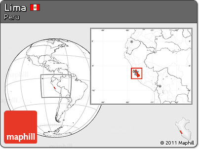 Blank Location Map of Lima, within the entire country