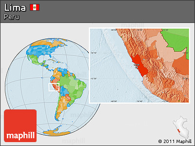 Political Location Map of Lima