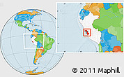 Political Location Map of Lima, highlighted country, within the entire country