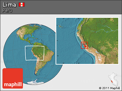 Satellite Location Map of Lima, within the entire country