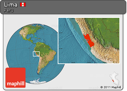 Satellite Location Map of Lima