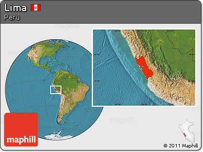 Satellite Location Map of Lima