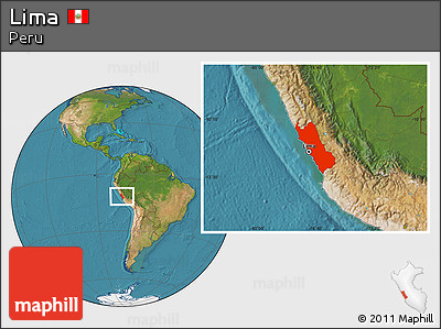 Satellite Location Map of Lima