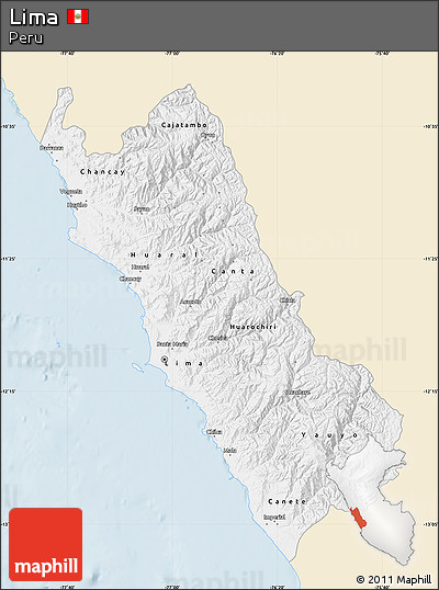Classic Style Map of Lima, single color outside