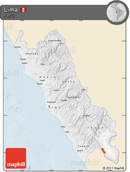 Classic Style Map of Lima, single color outside