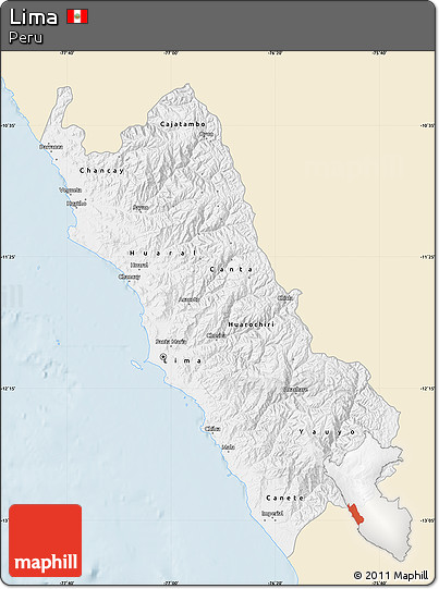 Classic Style Map of Lima, single color outside