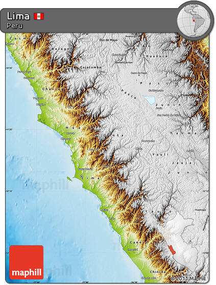 Physical Map of Lima