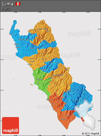 Political Map of Lima, cropped outside
