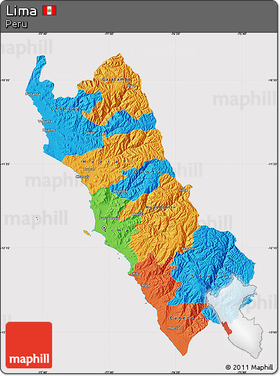 Political Map of Lima, cropped outside