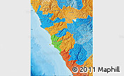 Political Map of Lima, political shades outside