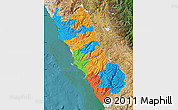 Political Map of Lima, satellite outside