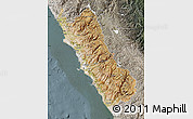 Satellite Map of Lima, semi-desaturated