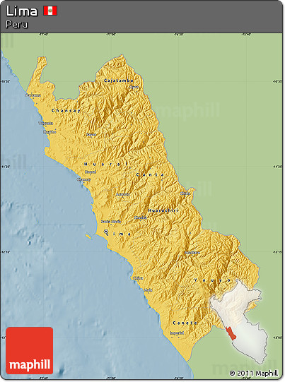 Savanna Style Map of Lima, single color outside