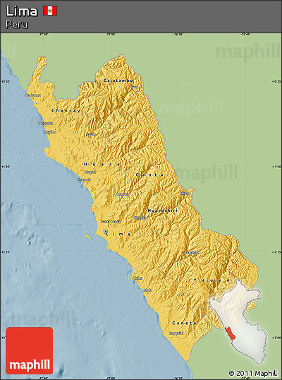 Savanna Style Map of Lima, single color outside