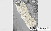 Shaded Relief Map of Lima, darken, desaturated