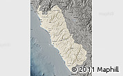 Shaded Relief Map of Lima, darken, semi-desaturated