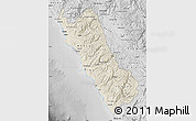 Shaded Relief Map of Lima, desaturated